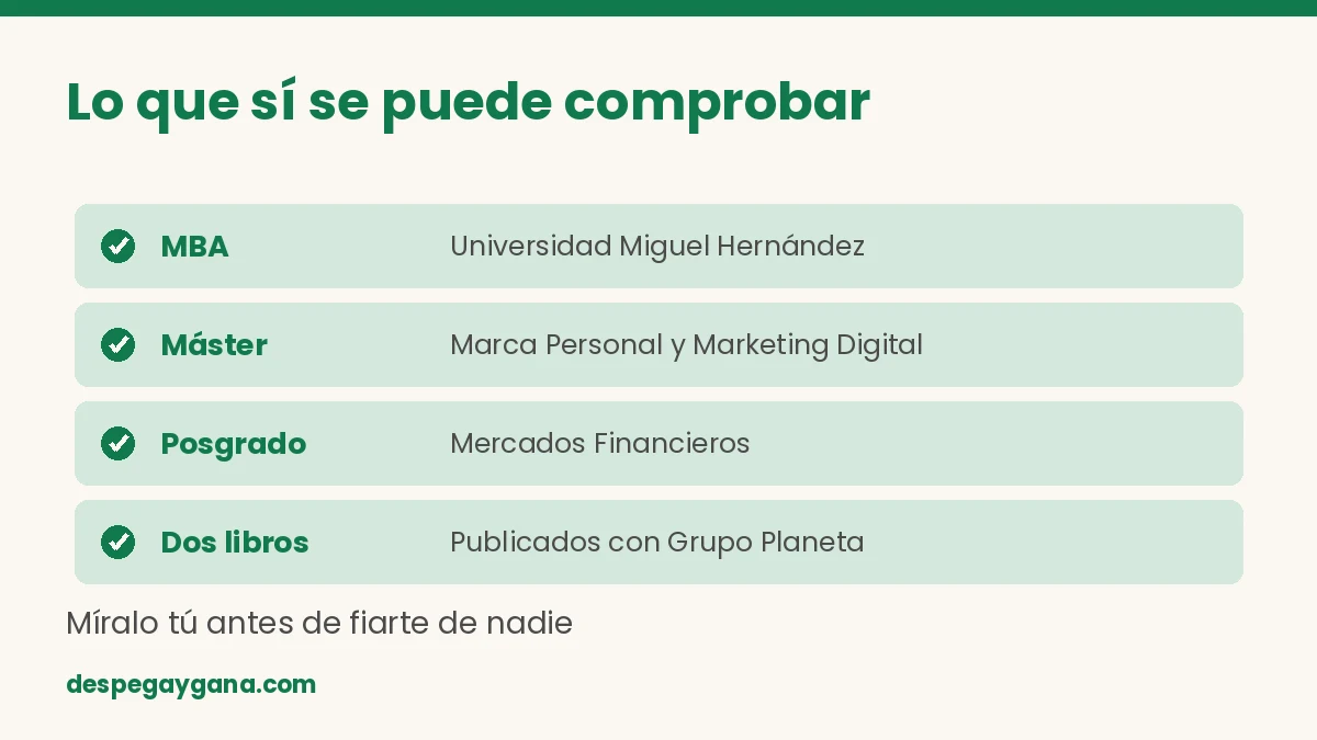 Formación de Celia Rubio que sí se puede comprobar: MBA, máster, posgrado en mercados financieros y dos libros