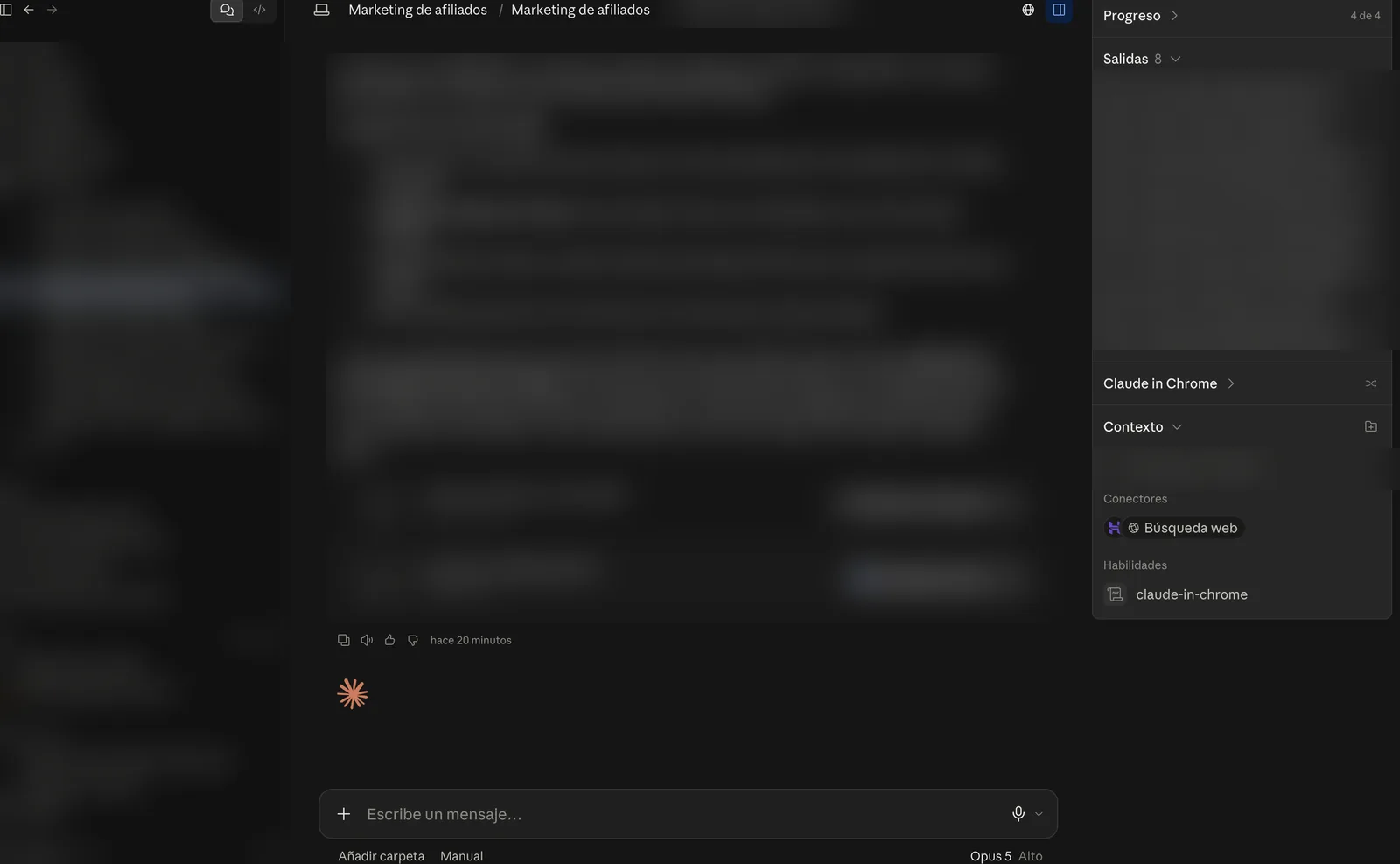 Proyecto de Claude con los documentos de contexto del blog