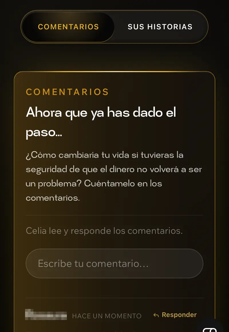 Cabecera de los comentarios de la clase 1 de la Semana de la Inversión de Celia Rubio con el recuento total