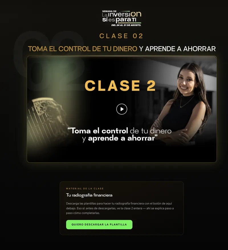 Material de la clase 2 de la Semana de la Inversión de Celia Rubio: la radiografía financiera para descargar