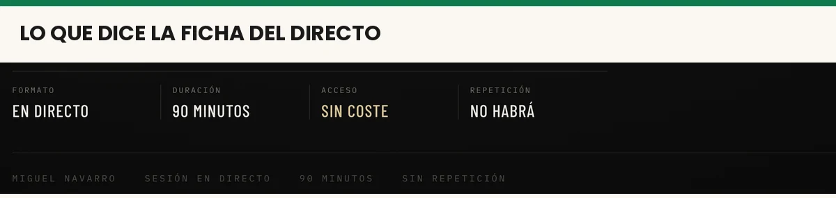 Ficha del directo de Superhumano: 90 minutos, sin coste y sin repetición